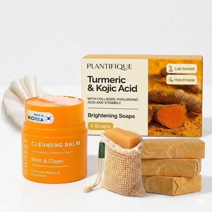 image:imagePLANTIFIQUE Kojic Acid Soap for Hyperpigmentation 4 Bars with Mesh Bag amp Korean Cleansing Balm  Removes Waterproof Makeup 40g
