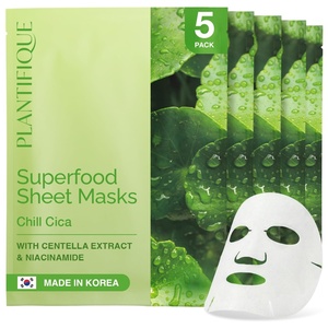 image:imagePLANTIFIQUE Korean Face Masks Skincare 5 Pack  Hydrating Calming FirmingChill Cica
