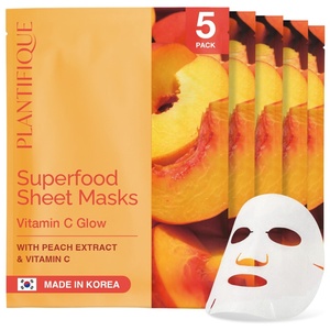 image:imagePLANTIFIQUE Korean Face Masks Skincare 5 Pack  Hydrating Calming FirmingVitamin C Glow