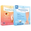 image:imagePLANTIFIQUE Foot Peeling Mask 2 Pack Peach and Korean Foot Mask with Shea Butter 4 Pairs box for Dry amp Cracked Feet