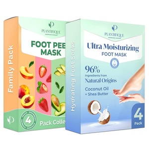 image:imagePLANTIFIQUE Foot Peeling Mask 4 pack and Hydrating Foot Mask for Dry amp Cracked Feet 4 pack