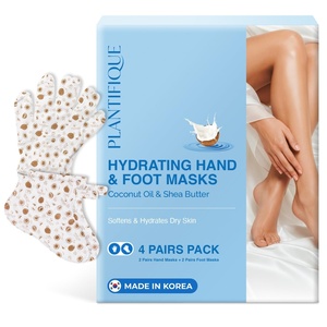 image:imagePLANTIFIQUE Korean Hydrating Foot Mask for Dry Cracked Feet 4 Pairs amp Box  Moisturizing Socks for Baby Soft Feet  Softens Heels with Coconut Oil Shea Butter amp Macadamia Seed OilHand  Foot Mask  4 Pairs