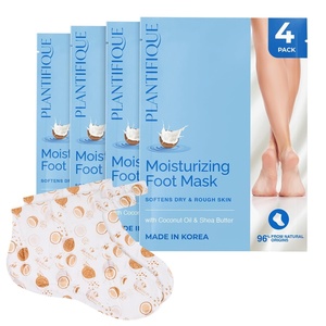 image:imagePLANTIFIQUE Korean Hydrating Foot Mask for Dry Cracked Feet 4 Pairs amp Box  Moisturizing Socks for Baby Soft Feet  Softens Heels with Coconut Oil Shea Butter amp Macadamia Seed OilHydrating 4 Pairs