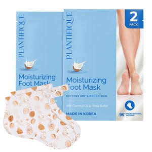 image:imagePLANTIFIQUE Korean Hydrating Foot Mask for Dry Cracked Feet 4 Pairs amp Box  Moisturizing Socks for Baby Soft Feet  Softens Heels with Coconut Oil Shea Butter amp Macadamia Seed OilHydrating 2 Pairs