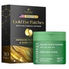 image:imagePLANTIFIQUE Gold Eye Patches for Puffy Eyes  30 Pairs and Korean Glycolic Acid Toner Pads with CICA 60 Pcs