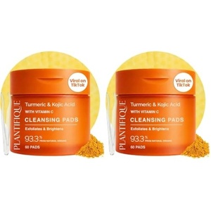 image:imagePLANTIFIQUE Kojic Acid amp Turmeric Cleansing Pads for Dark Spots Lab Tested60 Count Pack of 2