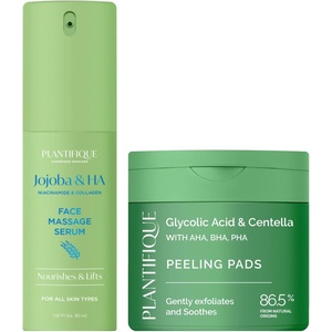 image:imagePLANTIFIQUE Korean Jojoba Oil amp Hyaluronic Acid Face Massage Serum and Korean Glycolic Acid Pads with CICA 60 Pcs