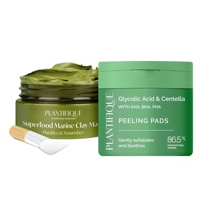 image:imagePLANTIFIQUE Korean Skincare Clay Mask and Korean Glycolic Acid Pads with CICA 60 Pcs
