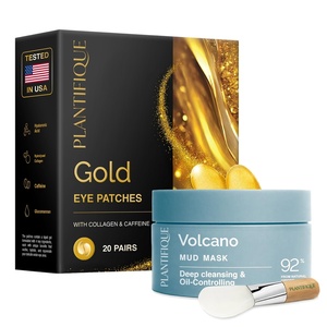 image:imagePLANTIFIQUE Dead Sea Mud Mask for Face Body Care with Hyaluronic Acid for Women and Men and Gold Under Eye Patches for Puffy Eyes and Dark Circles 20 Pairs