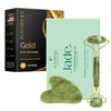 image:imagePLANTIFIQUE Jade Roller for Face Gua Sha Facial Tools and Gold Under Eye Patches for Puffy Eyes and Dark Circles 20 Pairs Under Eye Masks for Dark Circles and Puffiness Eye