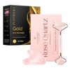image:imagePLANTIFIQUE Rose Quartz Face Roller with Rose Quartz Gua Sha Set and Gold Under Eye Patches for Puffy Eyes and Dark Circles 20 Pairs Under Eye Masks for Dark Circles and Puffiness Eye