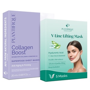 image:imagePLANTIFIQUE Facial Sheet Mask Collagen Boost 5 Pack and VLine Collagen Mask for face 5 PCS