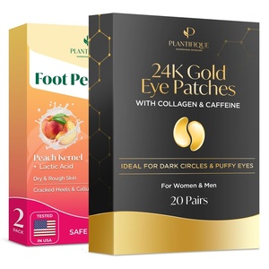 image:imagePLANTIFIQUE Foot Peel Mask 2 Pairs and 24K Gold Under Eye Patches 20 Pairs
