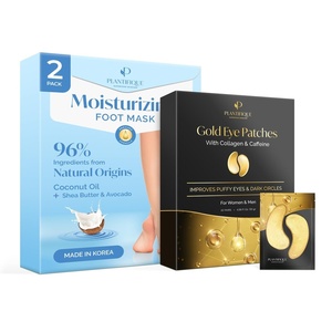 image:imagePLANTIFIQUE Gold Under Eye Patches for Puffy Eyes and Dark Circles 20 Pairs and Korean Foot Mask Moisturizing 2 Pairs Box for Dry amp Cracked Feet  Hydrating Socks for Soft Heels